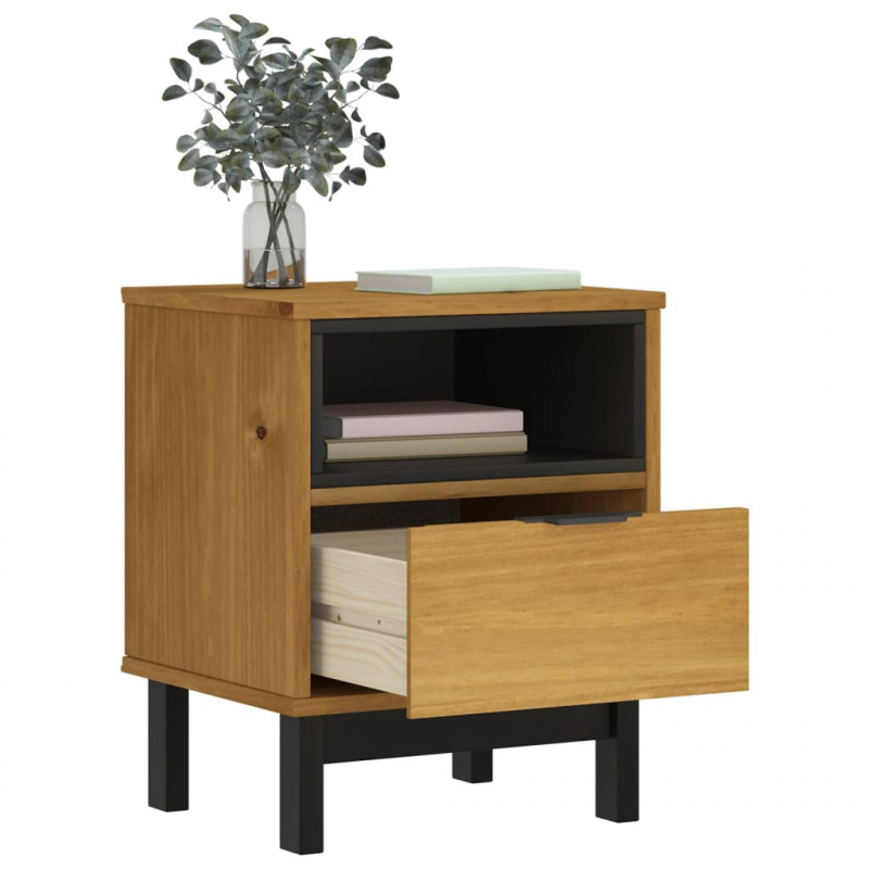 Szafka nocna FLAM, 40x35x50 cm, lite drewno sosnowe