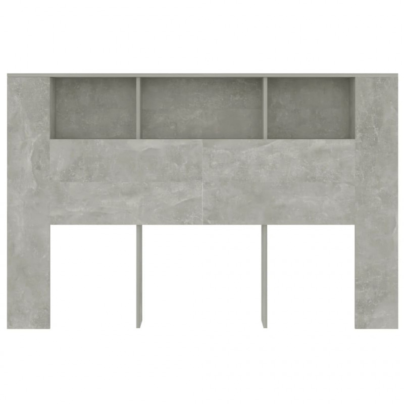 Wezgłowie łóżka z półkami, szarość betonu, 160x18,5x104,5 cm