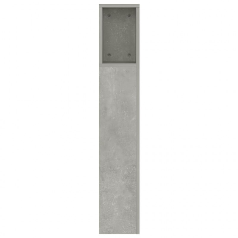 Wezgłowie łóżka z półkami, szarość betonu, 160x18,5x104,5 cm