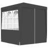 Namiot imprezowy ze ściankami, 2,5x2,5 m, antracytowy, 90 g/m²