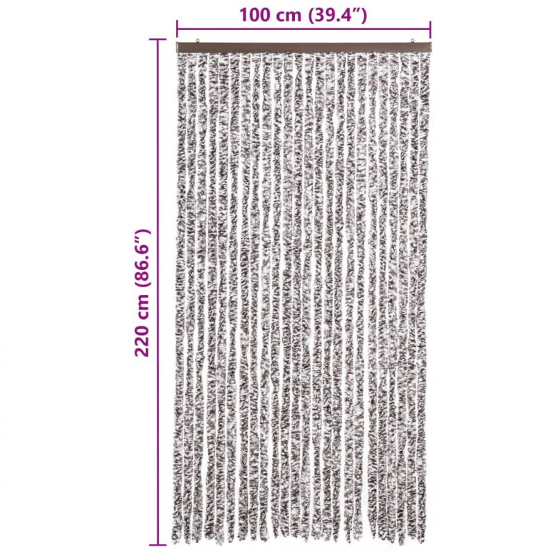 Zasłona przeciwko owadom, brąz i beż, 100x220 cm, szenil