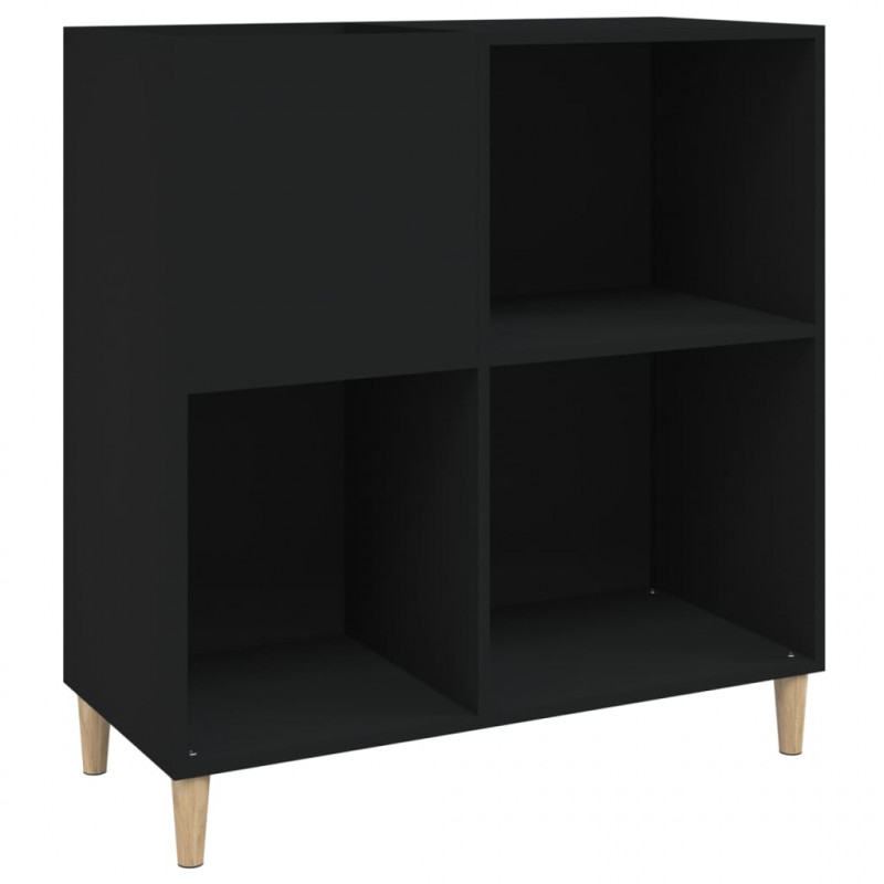 Szafka na płyty, czarna, 84,5x38x89 cm, materiał drewnopochodny