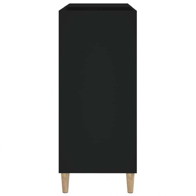 Szafka na płyty, czarna, 84,5x38x89 cm, materiał drewnopochodny
