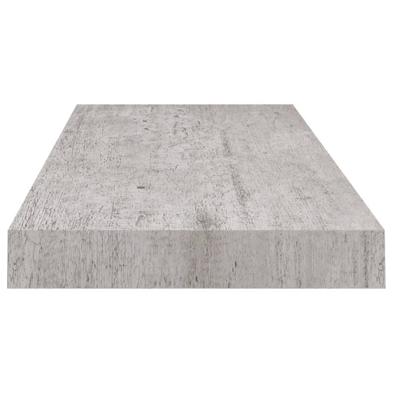 Półki ścienne, 2 szt., szarość betonu, 60 x 23,5 x 3,8 cm, MDF