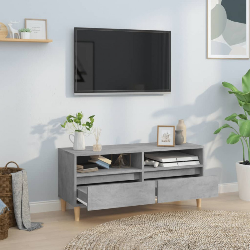 Szafka pod TV, szarość betonu, 100x34,5x44,5 cm