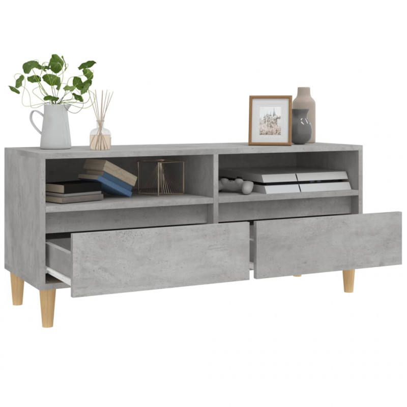 Szafka pod TV, szarość betonu, 100x34,5x44,5 cm