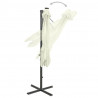 Parasol wiszący z lampkami LED i słupkiem, 250 cm, piaskowy