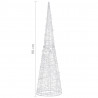 Stożek dekoracyjny, akrylowy, niebieski, LED, 90 cm