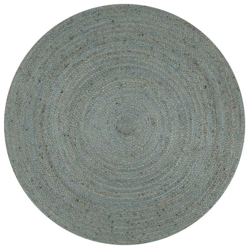 Ręcznie wykonany dywan z juty, okrągły, 150 cm, oliwkowozielony