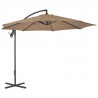 Parasol wiszący ze stalowym słupkiem, 300 cm, taupe