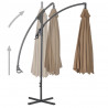 Parasol wiszący ze stalowym słupkiem, 300 cm, taupe