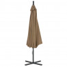 Parasol wiszący ze stalowym słupkiem, 300 cm, taupe