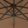 Parasol wiszący ze stalowym słupkiem, 300 cm, taupe