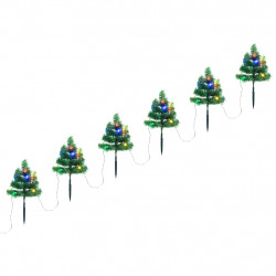 Drzewka do ozdoby ścieżki, 6 szt, kolorowe LED, 45 cm, PVC