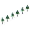 Drzewka do ozdoby ścieżki, 6 szt, kolorowe LED, 45 cm, PVC