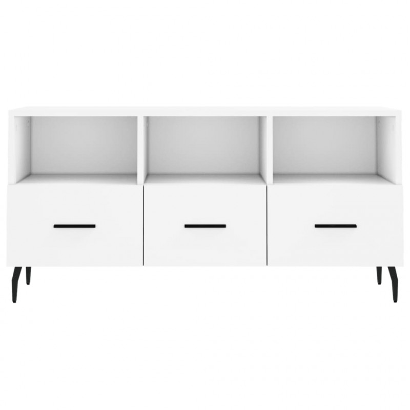 Szafka pod TV, biała, 102x36x50 cm, materiał drewnopochodny