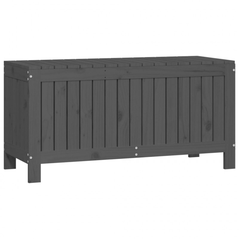 Skrzynia ogrodowa, szara, 108x42,5x54 cm, lite drewno sosnowe