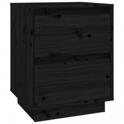 Szafka nocna, czarna, 40x35x50 cm, lite drewno sosnowe
