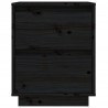 Szafka nocna, czarna, 40x35x50 cm, lite drewno sosnowe
