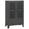 Szafka w stylu industrialnym, antracyt, 70x40x115 cm, metalowa