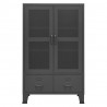 Szafka w stylu industrialnym, antracyt, 70x40x115 cm, metalowa