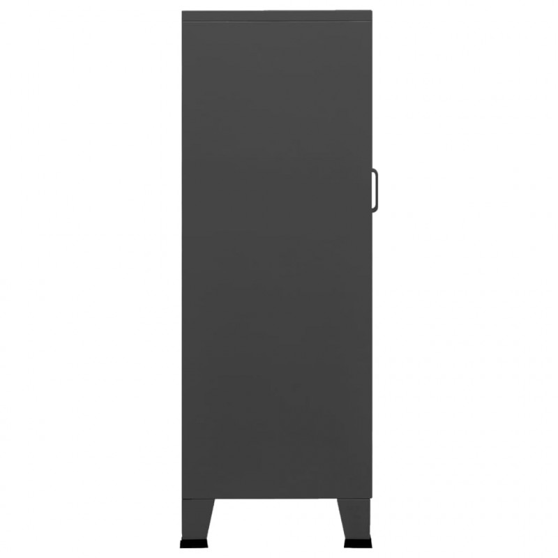 Szafka w stylu industrialnym, antracyt, 70x40x115 cm, metalowa