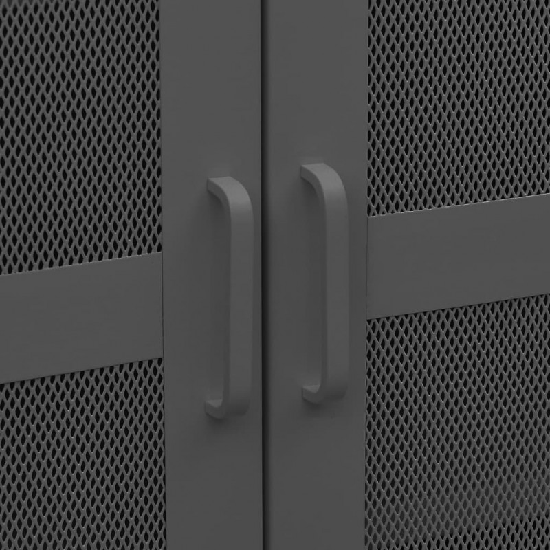 Szafka w stylu industrialnym, antracyt, 70x40x115 cm, metalowa