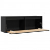 Szafka ścienna, czarna, 100x30x35 cm, lite drewno sosnowe