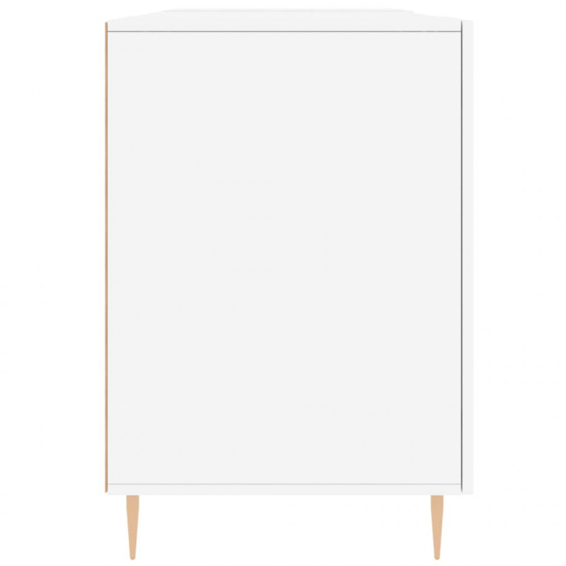 Biurko białe z połyskiem, 140x50x75 cm, materiał drewnopochodny