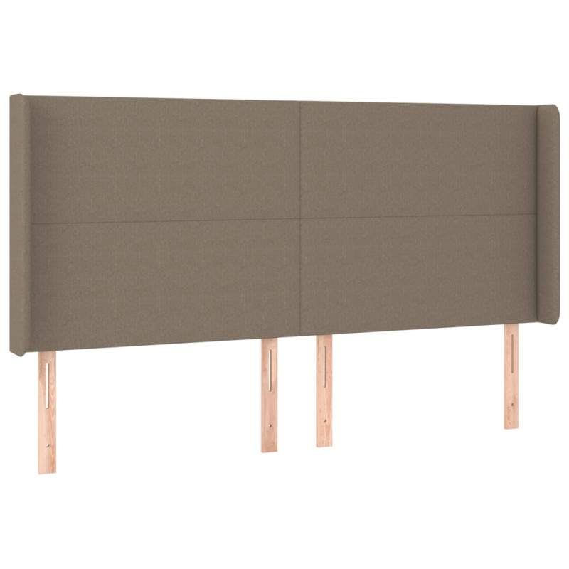 Łóżko kontynentalne z materacem, taupe, tkanina, 160x200 cm