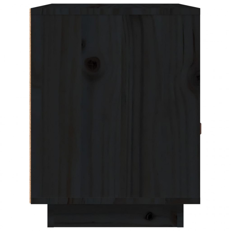 Szafki nocne, 2 szt., czarne, 40x34x45 cm, lite drewno sosnowe