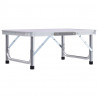 Składany stolik turystyczny, biały, aluminiowy, 60 x 45 cm