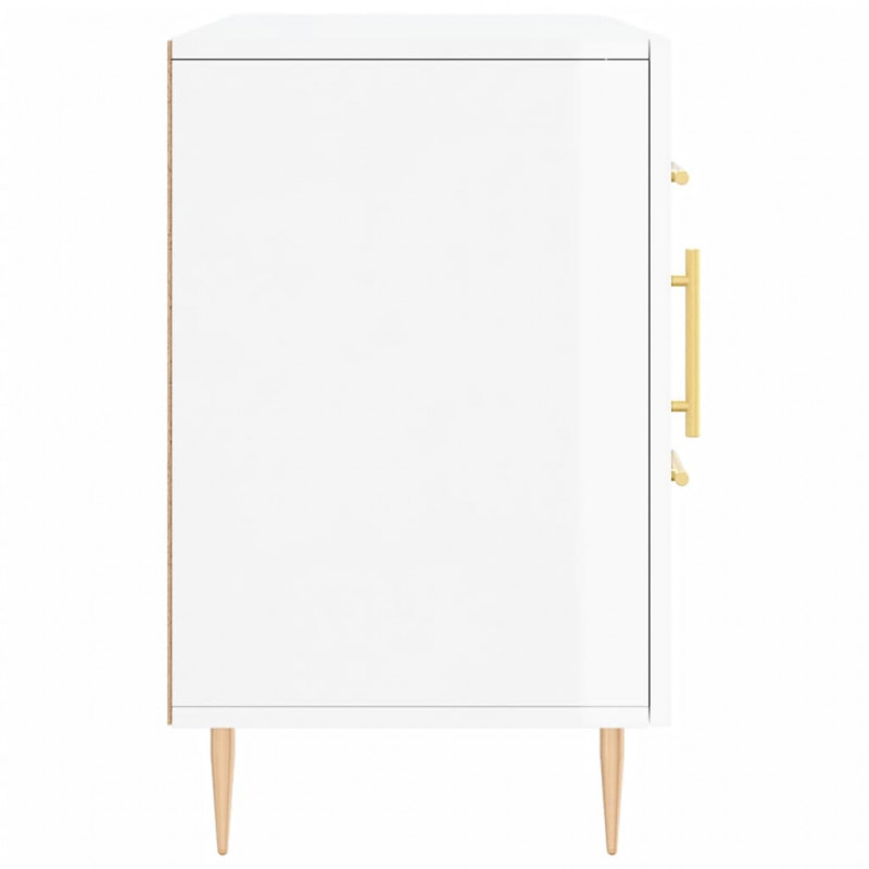 Komoda, biała z połyskiem, 100x36x60 cm materiał drewnopochodny