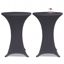 Elastyczne nakrycie stołu antracytowe 2 szt. 70 cm
