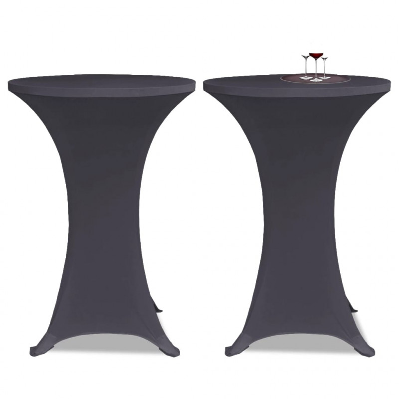 Elastyczne nakrycie stołu antracytowe 2 szt. 70 cm
