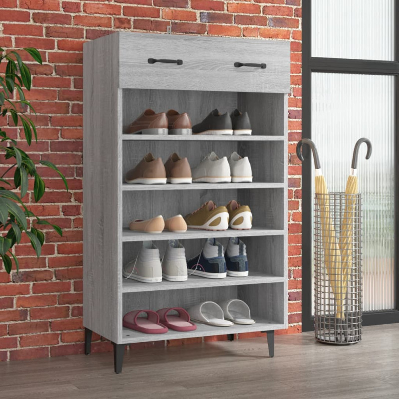 Szafka na buty, szary dąb sonoma, 60x35x105 cm