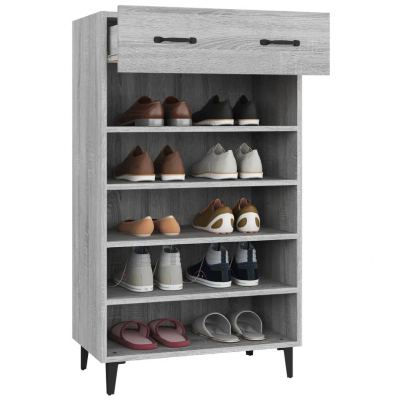 Szafka na buty, szary dąb sonoma, 60x35x105 cm