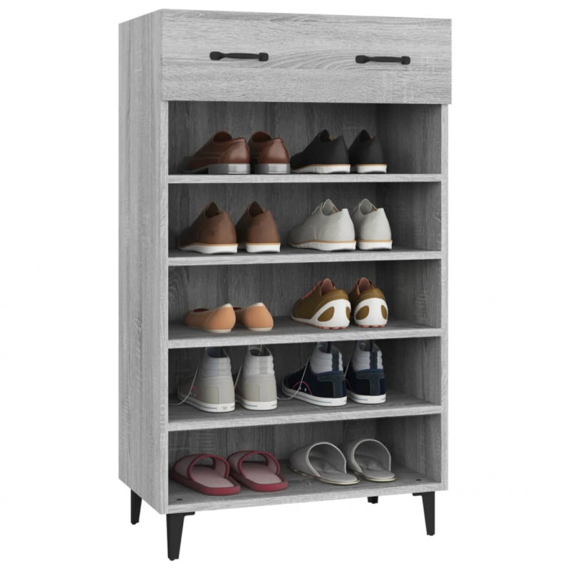 Szafka na buty, szary dąb sonoma, 60x35x105 cm