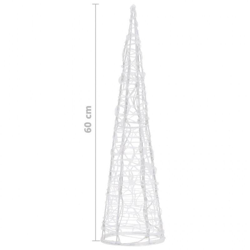 Stożek dekoracyjny, akrylowy, zimne białe LED, 60 cm