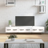 Szafka pod TV, biała, 150x36x30 cm, materiał drewnopochodny