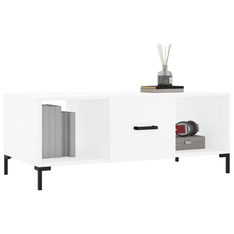 Stolik kawowy, biały, 102x50x40 cm, materiał drewnopochodny