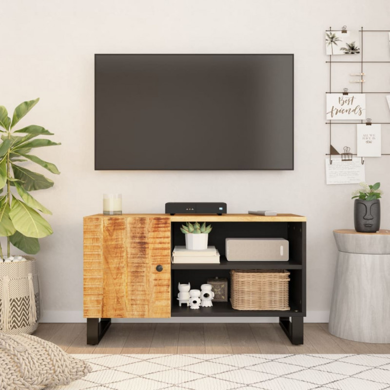 Szafka RTV, 80x33x46 cm, mango i materiał drewnopochodny