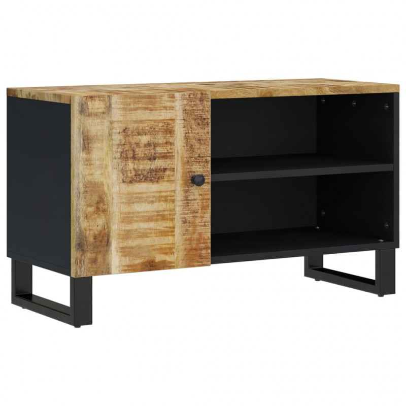 Szafka RTV, 80x33x46 cm, mango i materiał drewnopochodny