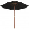 Parasol ogrodowy z dwupoziomową czaszą, czarny, 270 cm