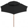 Parasol ogrodowy z dwupoziomową czaszą, czarny, 270 cm