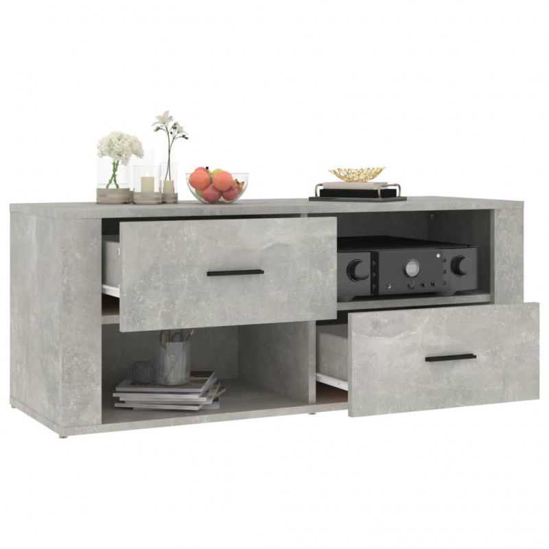 Szafka pod TV, szarość betonu, 100x35x40 cm