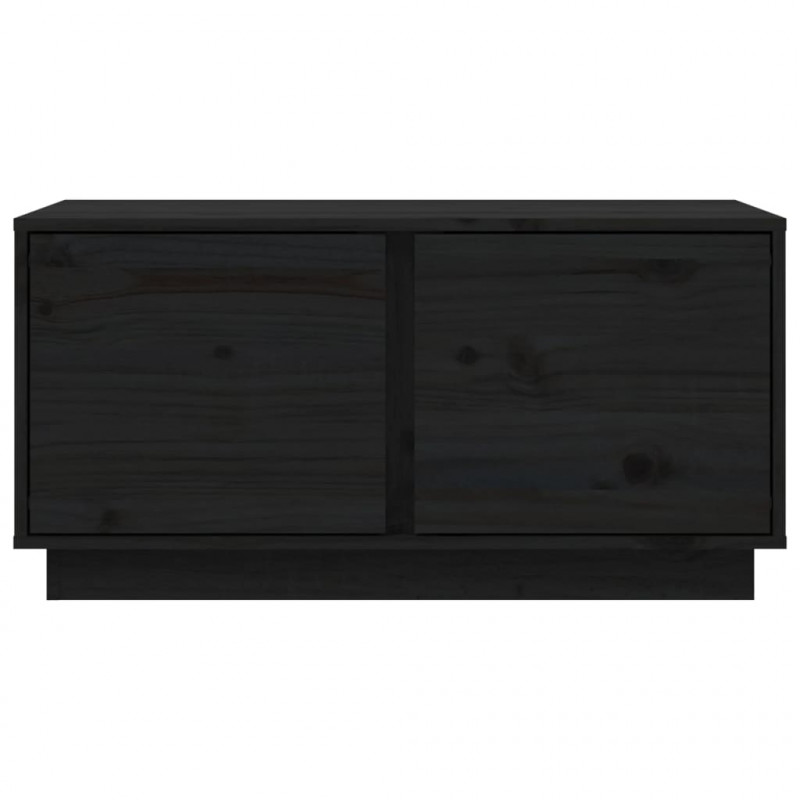 Stolik kawowy, czarny, 80x50x40 cm, lite drewno sosnowe