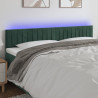 Zagłówek do łóżka z LED, ciemnozielony, 180x5x78/88 cm, aksamit