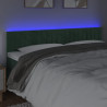 Zagłówek do łóżka z LED, ciemnozielony, 180x5x78/88 cm, aksamit