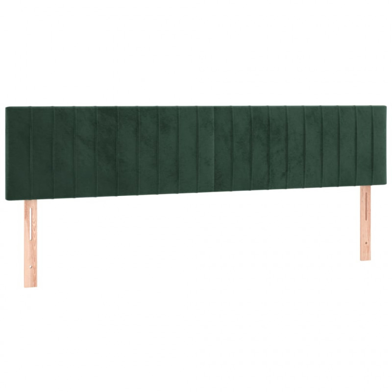 Zagłówek do łóżka z LED, ciemnozielony, 180x5x78/88 cm, aksamit